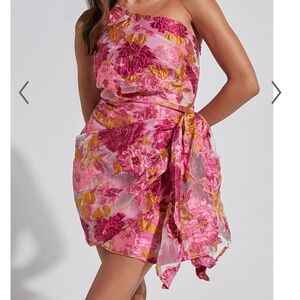 Brailey Mini Dress - One shoulder Wrap Front Dress.